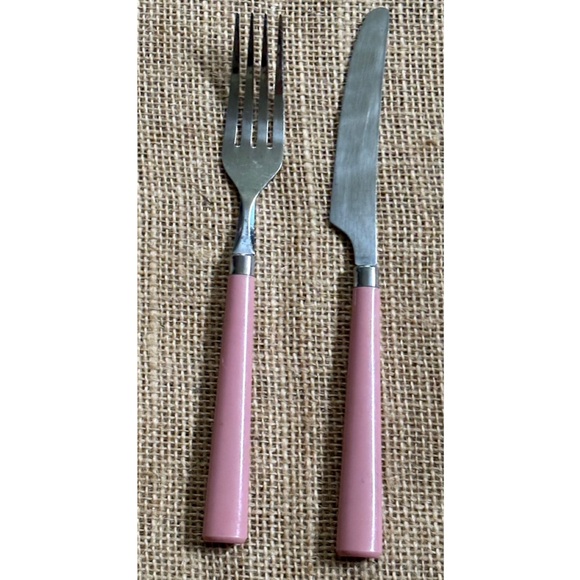 Pink - Handmade Kutch Lacquered Wooden Handle Steel Fork